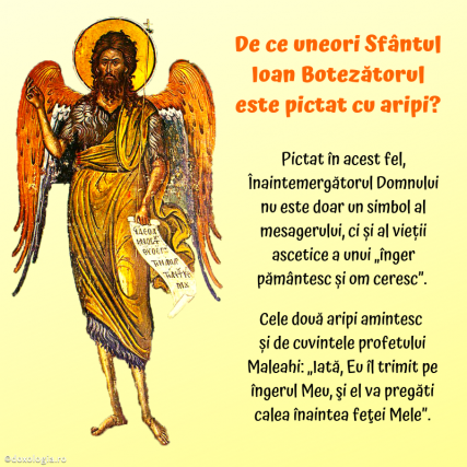 De ce uneori Sfântul Ioan Botezătorul este pictat cu aripi?