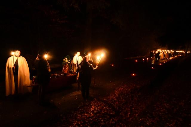 Procesiune închinată sfinților la Mănăstirea Nechit