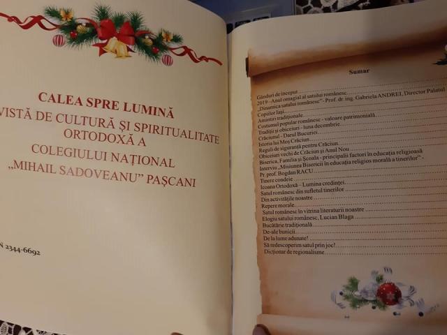 A apărut un nou număr al revistei CALEA SPRE LUMINĂ a Colegiului Naţional ”Mihail Sadoveanu” din Paşcani