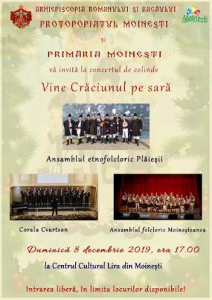 La Moineşti se va organiza concertul ”Vine Crăciunul pe sară”