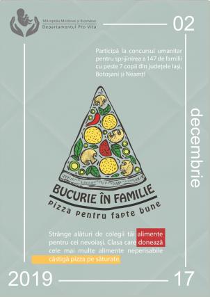 Cea mai amplă campanie de fapte bune din Moldova: „Bucurie în familie – pizza pentru fapte bune”