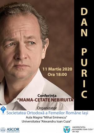 Dan Puric va conferenția la Iași