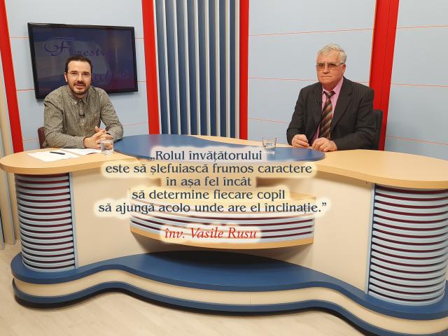 (Video) De Ziua Învăţătorului, la „Ferestre către suflet”, un dascăl de poveste. Vasile Rusu: „Fiecare elev în parte va fi cel mai bun”