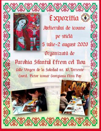 Atelier de icoane pe sticlă și expoziție în parohia Torrent, Spania