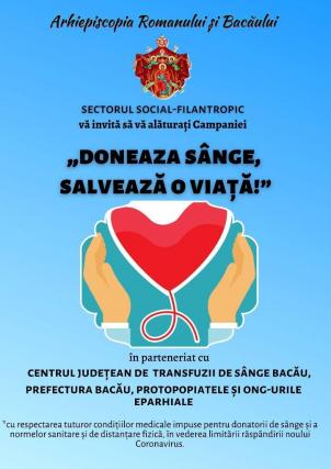 Campania „Donează sânge, salvează o viață!”, în Arhiepiscopia Romanului și Bacăului