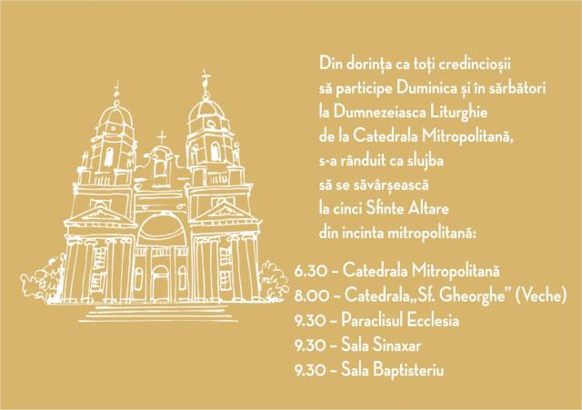 Inedit: La Ansamblul Mitropolitan din Iași va fi săvârșită Sfânta Liturghie la cinci Sfinte Altare în Duminici și sărbători