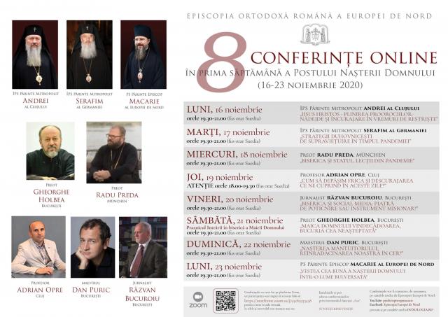 8 conferințe online organizate de Episcopia Europei de Nord vor fi transmise în prima săptămână din Post