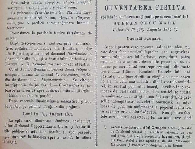 Discursul studentului A.D. Xenopol la Putna,  de o uimitoare actualitate și după 150 de ani