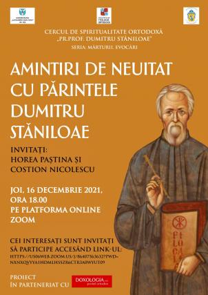 Continuă seria întâlnirilor Cercului de Spiritualitate de la Iași, dedicate Părintelui Dumitru Stăniloae