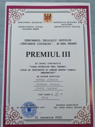 Activități dedicate ocrotitorilor învățământului teologic la Seminarul de la Mănăstirea Neamț
