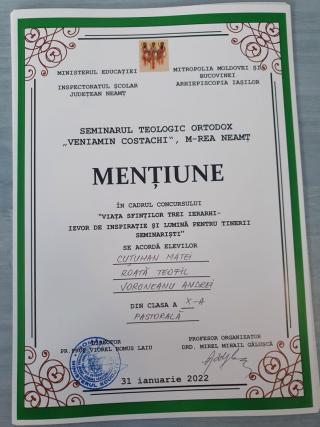 Activități dedicate ocrotitorilor învățământului teologic la Seminarul de la Mănăstirea Neamț