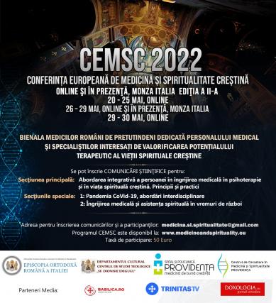 Conferința Europeană de Medicină și Spiritualitate Creștină (CEMSC) va avea loc în perioada 20-30 mai 2022 | Comunicat de presă