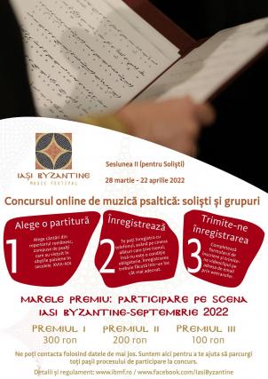 A doua sesiune a Concursului Online de Muzică Psaltică pentru Soliști și Grupuri, organizată de Iași Byzantine
