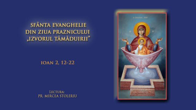 (Audio) Sfânta Evanghelie din ziua Praznicului „Izvorul Tămăduirii”
