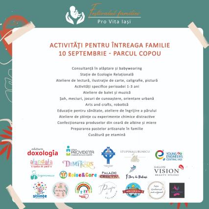 Program artistic, jocuri și activități educaționale, în cadrul celei de-a doua ediții a Festivalului Familiei