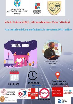 Activități organizate de Specializarea Teologie Ortodoxă Asistență Socială a Facultății de Teologie Ortodoxă în contextul Zilelor Universității Alexandru Ioan Cuza din Iași – 24-25 octombrie 2022