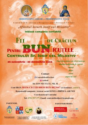 Campania caritabilă „Fii bun de Crăciun” pentru bunicuțele Centrului „Sfântului Iosif cel Milostiv”