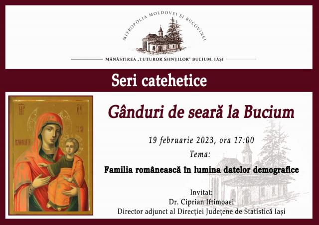 Evenimente ce vor avea loc în Arhiepiscopia Iașilor, în perioada 19-25 februarie 2023