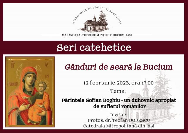 Evenimente ce vor avea loc în Arhiepiscopia Iașilor, în perioada 12-18 februarie 2023