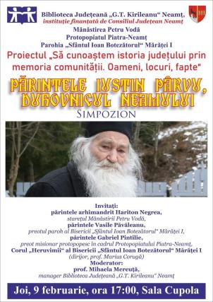 (Video) Conferința „Părintele Iustin Pârvu, duhovnicul neamului” - Piatra Neamț