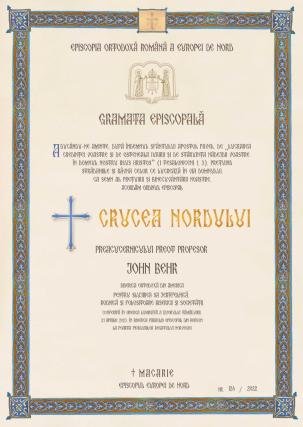 Episcopul Macarie a conferit „Crucea Nordului” Părintelui Profesor John Behr