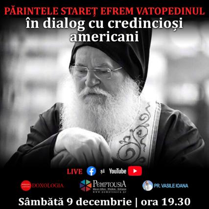 (Video) Părintele Stareț Efrem Vatopedinul - în dialog cu credincioși americani