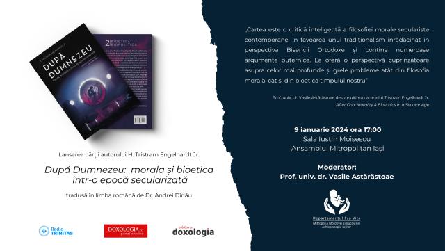 Lansare carte Bioetică „După Dumnezeu: morala și bioetica într-o epocă secularizată” de H. Tristram Engelhardt Jr.