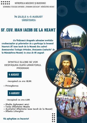 Evenimente care vor avea loc în Arhiepiscopia Iaşilor, în perioada 4-10 august 2024