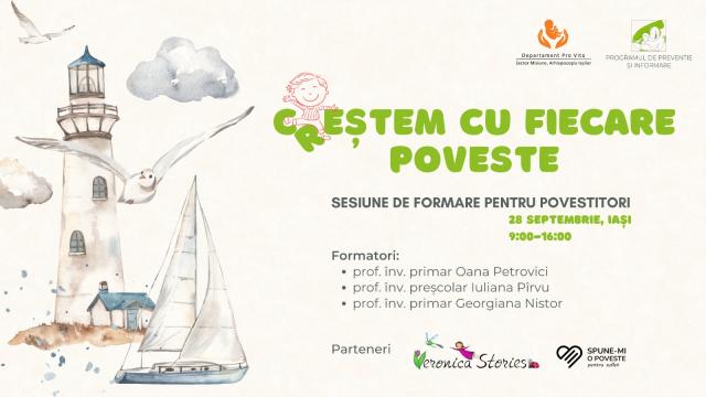 „Creștem cu fiecare poveste!” – Pro Vita Iași organizează o sesiune de formare pentru povestitori