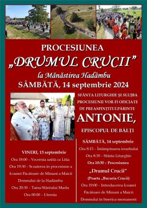 Preasfințitul Părinte Antonie va participa la Procesiunea „Drumul Crucii” de la Mănăstirea Hadâmbu