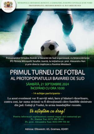 Primul turneu de fotbal din Protopopiatul Bavariei de Sud, urmat de o colectă pentru sinistrați