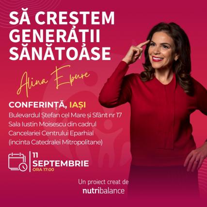 Eveniment despre nutriție și sănătate, miercuri, în Sala Iustin Moisescu a Ansamblului Mitropolitan Iași