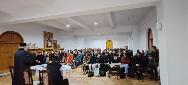 conferință duhovnicească la biserica Vovidenia Botoșani, invitat arhim. Nicodim Petre