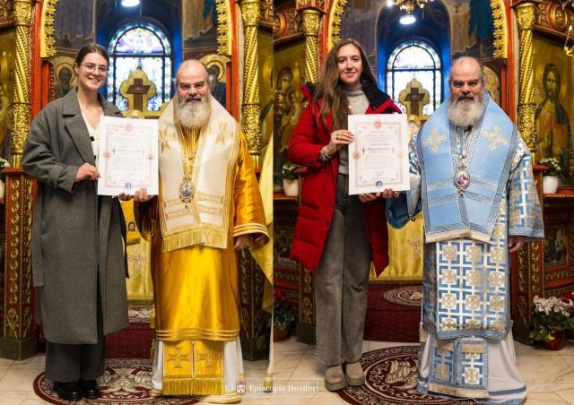 Canotoarele Bianca Camelia Ifteni și Bianca Elena Drăghici au primit Crucea eparhială „Maria Costachi” din partea PS Ignatie