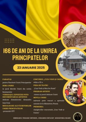 Manifestări dedicate Unirii Principatelor Române la Seminarul Teologic „Veniamin Costachi” de la Mănăstirea Neamț