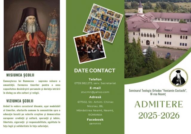 O nou profil la Seminarul Teologic de la Mănăstirea Neamț: din toamnă va fi înființată o clasă de „Științe sociale”