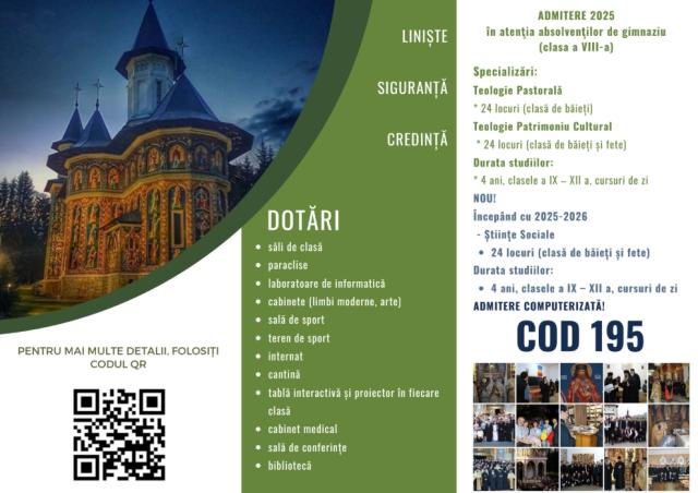 O nou profil la Seminarul Teologic de la Mănăstirea Neamț: din toamnă va fi înființată o clasă de „Științe sociale”