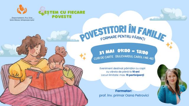 Povești care apropie: atelier de formare pentru părinți despre bucuria lecturii în familie