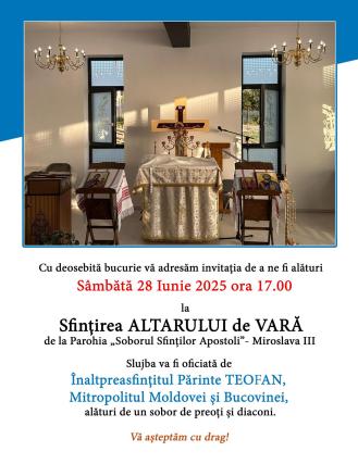 Sfințirea altarului de vară de la parohia Miroslava III