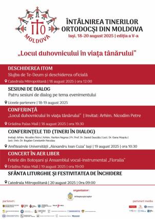 Evenimente care vor avea loc în Arhiepiscopia Iaşilor, în perioada 17-23 august 2025