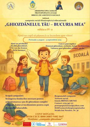 Evenimente care vor avea loc în Arhiepiscopia Iaşilor, în perioada 17-23 august 2025