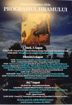 Evenimente care vor avea loc în Arhiepiscopia Iaşilor, în perioada 3-9 august 2025
