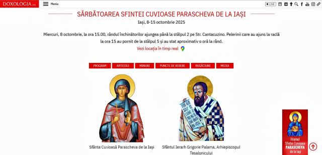 Pelerinii pot vedea rândul închinătorilor, în timp real, pe doxologia.ro și mmb.ro