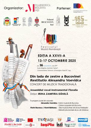 Festivalul Muzicii Românești a adus la Iași un concert special dedicat zestrei tradiționale din Bucovina