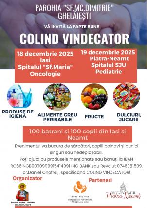 Parohia „Sfântul Dimitrie” Ghelăiești organizează campania „Colind vindecător” pentru copii și bătrâni
