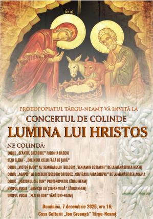 Evenimente care vor avea loc în Arhiepiscopia Iaşilor, în perioada 7-13 decembrie 2025