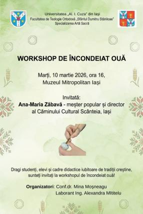 Atelier de încondeiat ouă, la Muzeul Mitropolitan din Iași