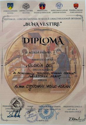 Seminarul de la Mănăstirea Neamț, dublu premiu la Festivalul „Buna Vestire”