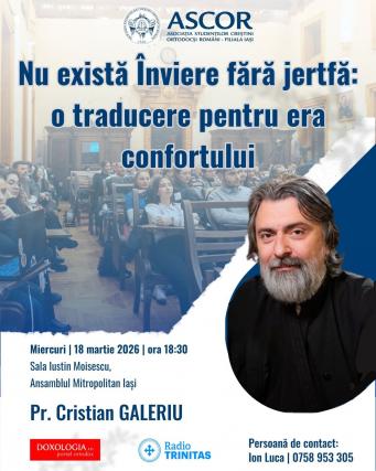 Evenimente care vor avea loc în Arhiepiscopia Iaşilor, în perioada 15-21 martie 2026