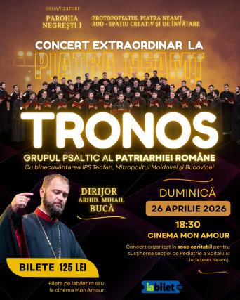 Glasurile „Tronos” răsună la Piatra Neamț: Concert de Paști pentru micii pacienți ai Spitalului Județean